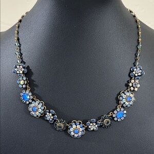 Liz Palacios Bronze Crystal Floral Necklace